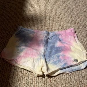 Tie-dye fuzzy shorts